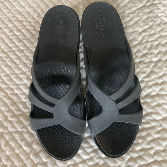 WOMENS DUAL CROC COMFORT WEDGE HEEL SHOES SIZE 9 - Picture 2 of 6